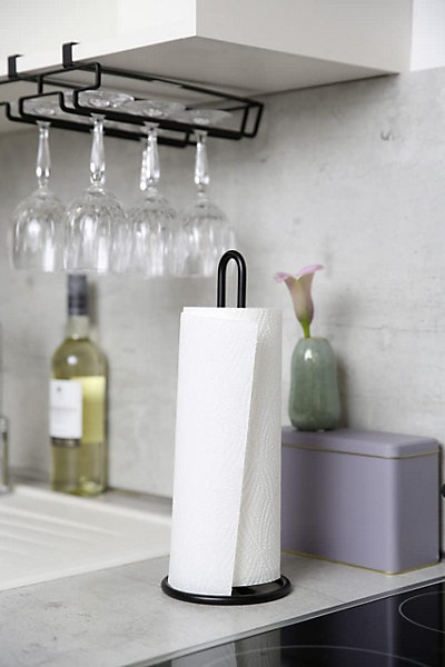 BASHLWUA Porte-essuie-tout, porte-essuie-tout, noir vertical, hauteur 33 cm