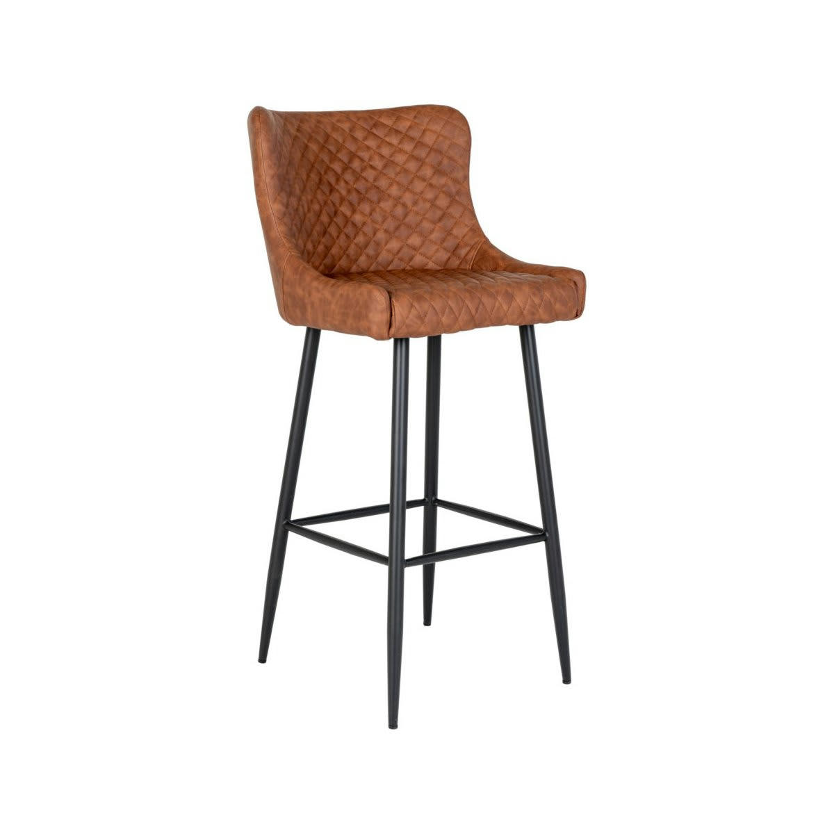 RALBI - Tabouret de bar en simili cuir camel