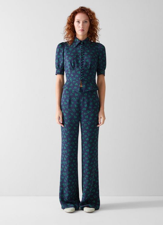 Elsie Blue Bow DetailBlouse