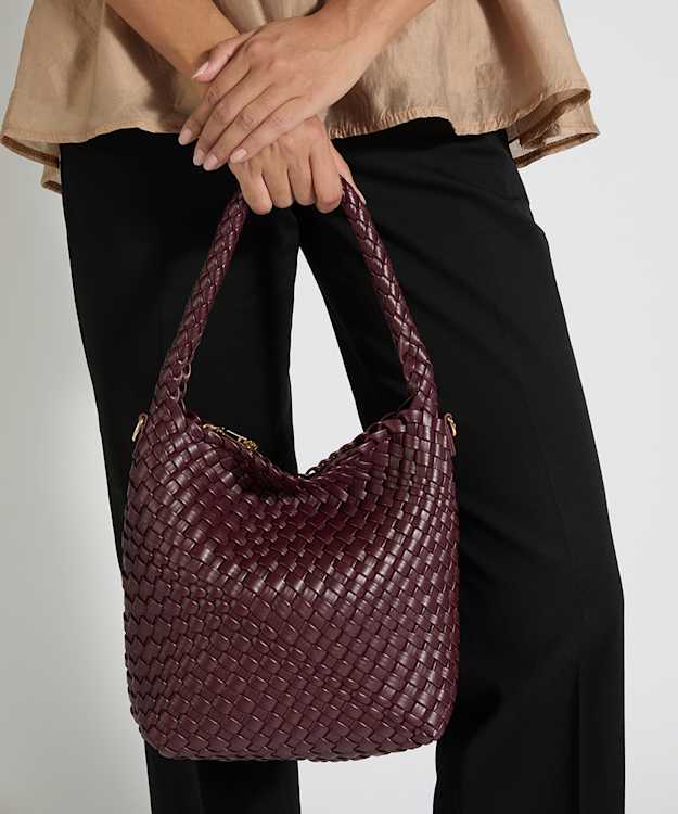 Deliberate M Burgundy - Woven Shoulder Bag
