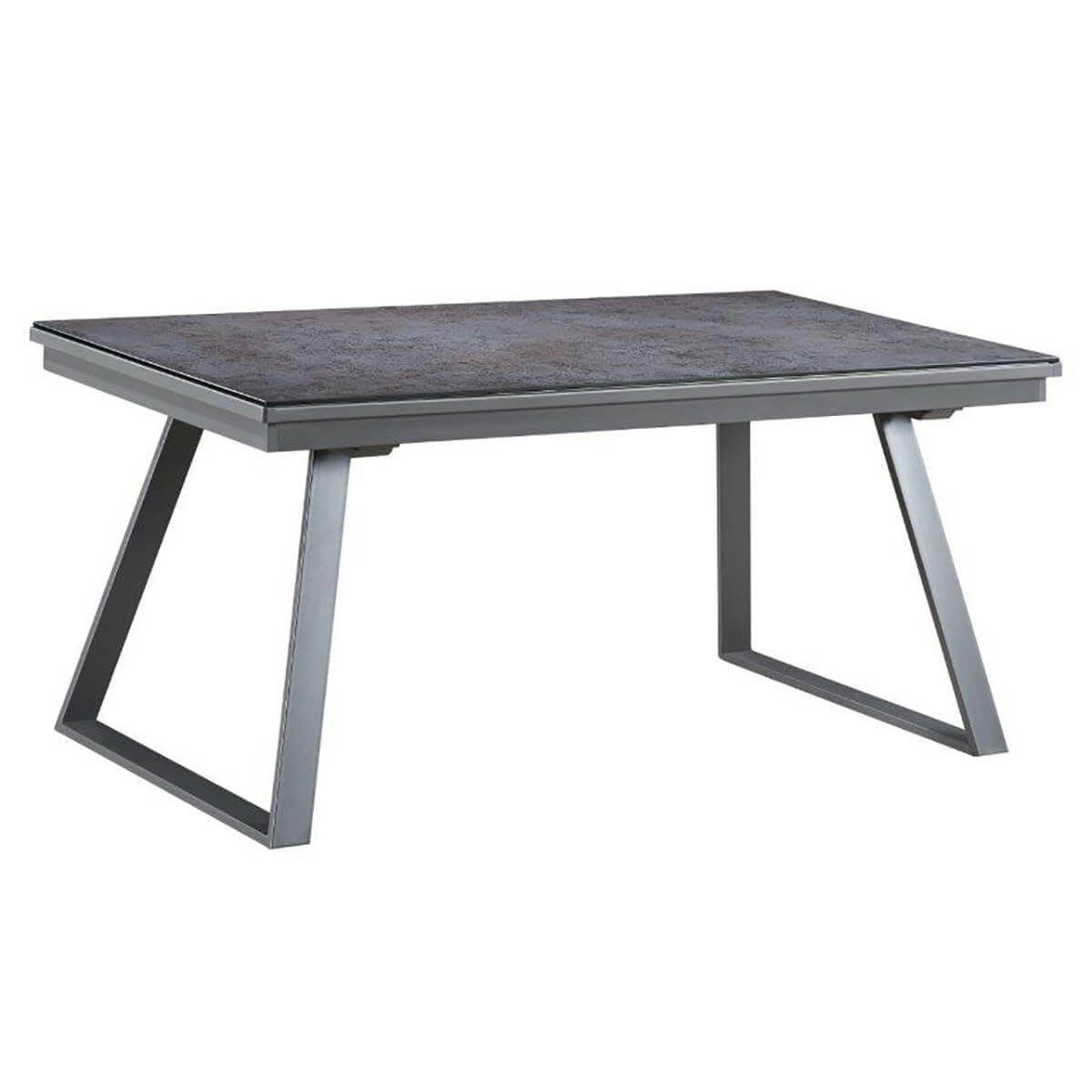 DIURA - Table  repas rectangulaire métal et verre