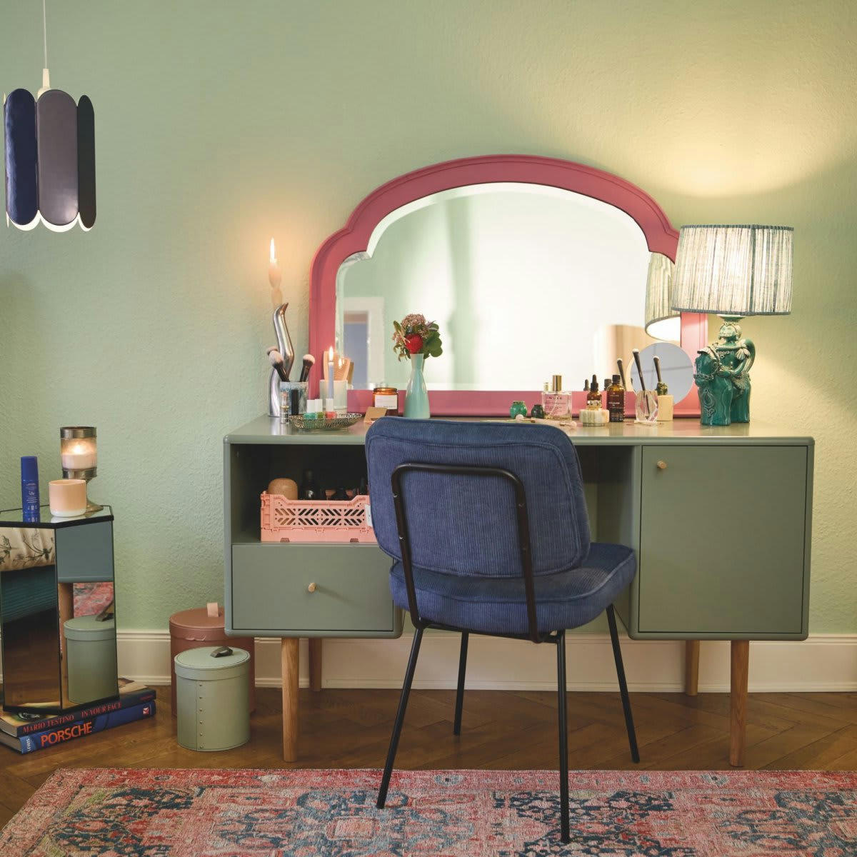 MARCEAU - Bureau moderne en bois avec rangements MARCEAU vert