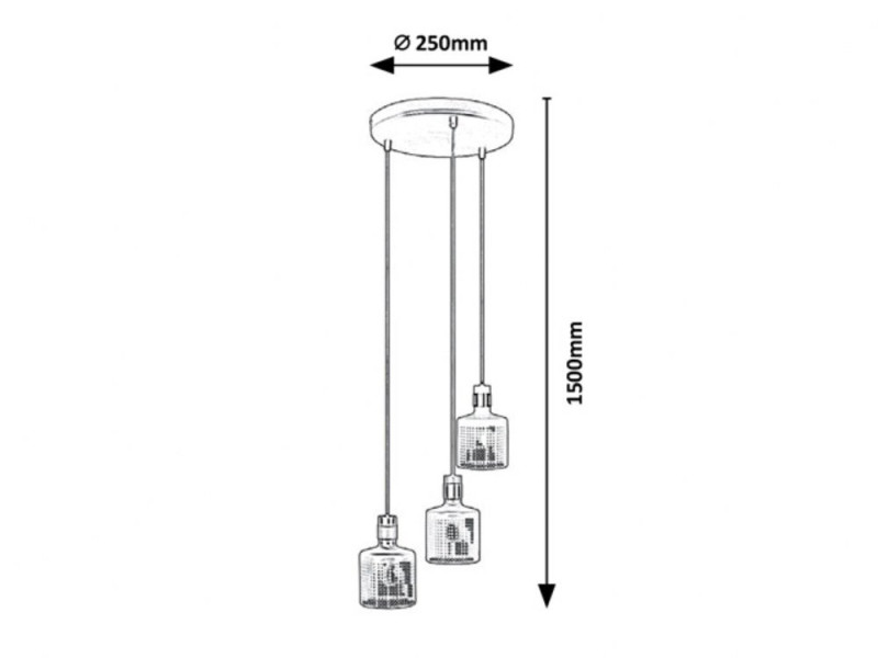 Lampa wisząca złoto-biała-czarna-złota Alberta 3xE27x9W Rabalux