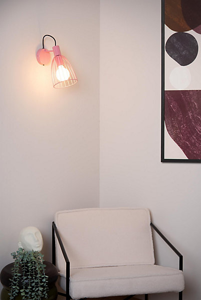 Applique murale MACARONS en métal avec 1xE27 - Rose - Lucide