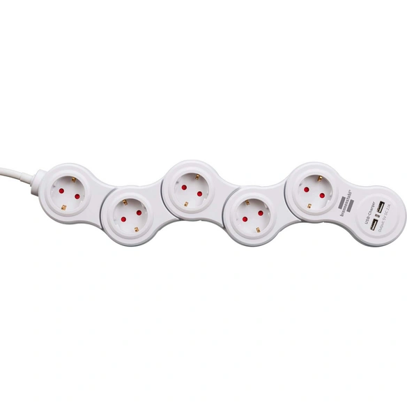 Vario Power Steckdosenleiste mit USB-Ladefunktion 5-fach weiß, 1,4m