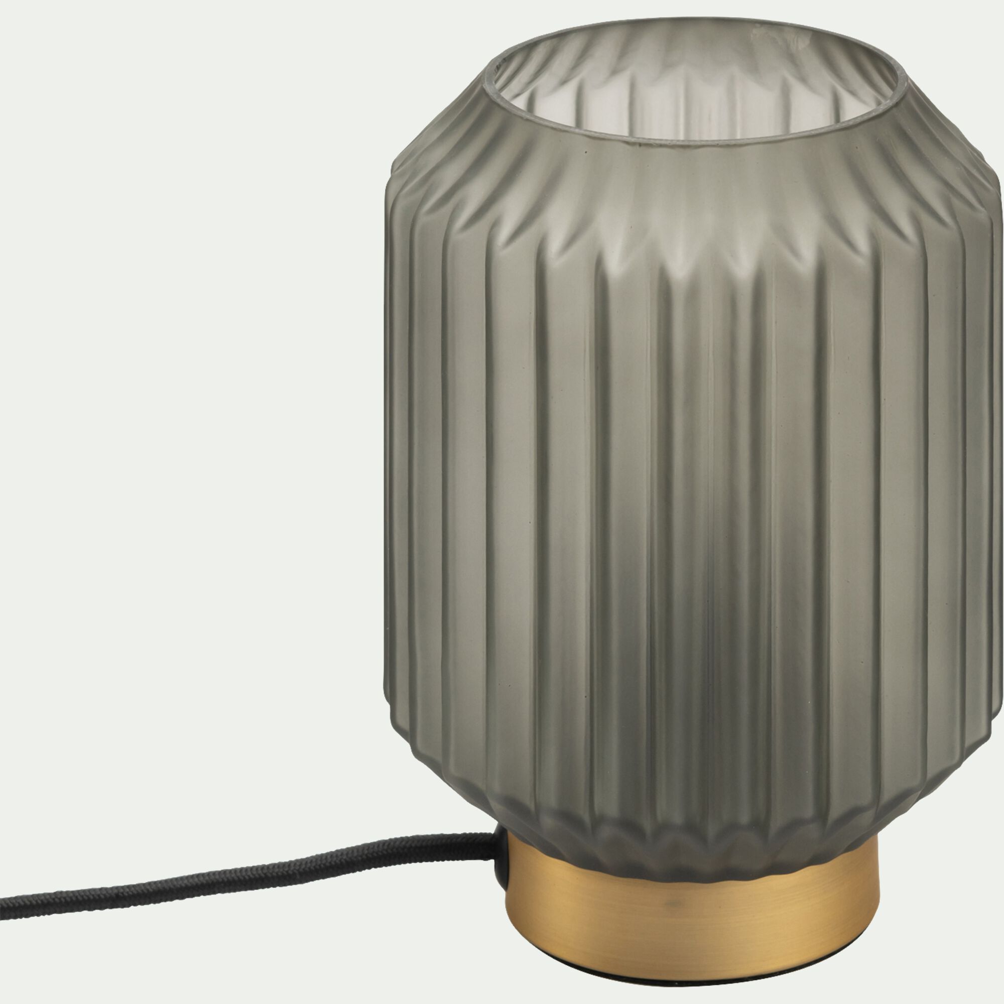 SUENO - Lampe de table en verre et acier H17cm - gris