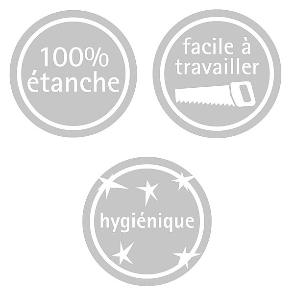 2 panneaux muraux de salle de bains l.100 100 x H.210 cm, effet marbre de Carrare, Schulte DécoDesign