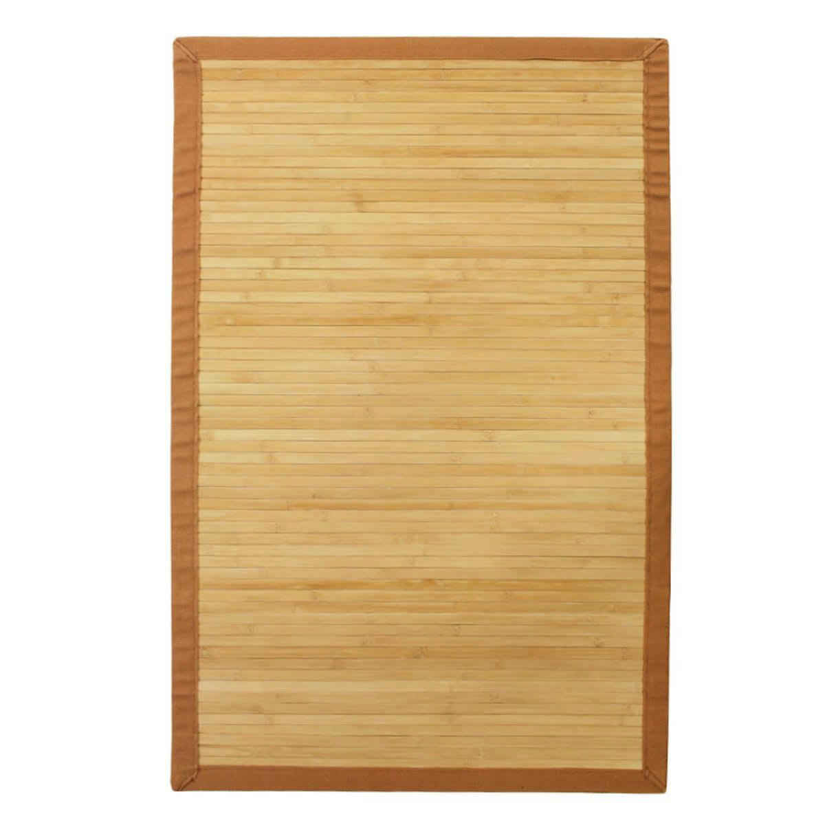 SOLO - Tapis en bambou larges lattes et ganse naturel 160x230