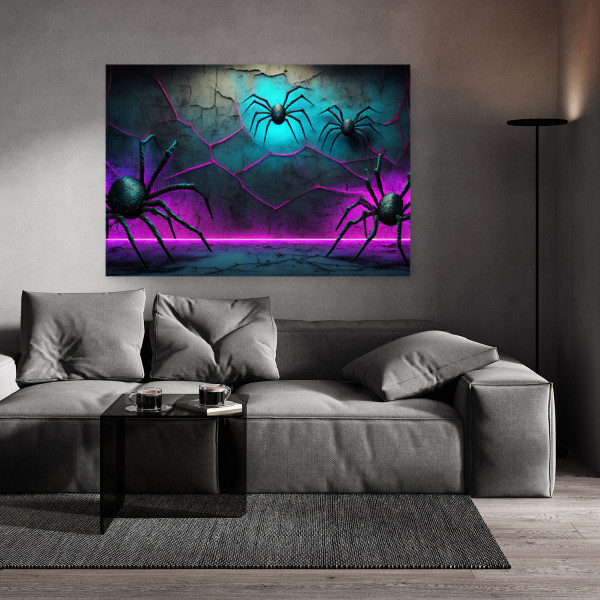Feeby Obraz na płótnie, Pająki Neon Abstrakcja 60x40