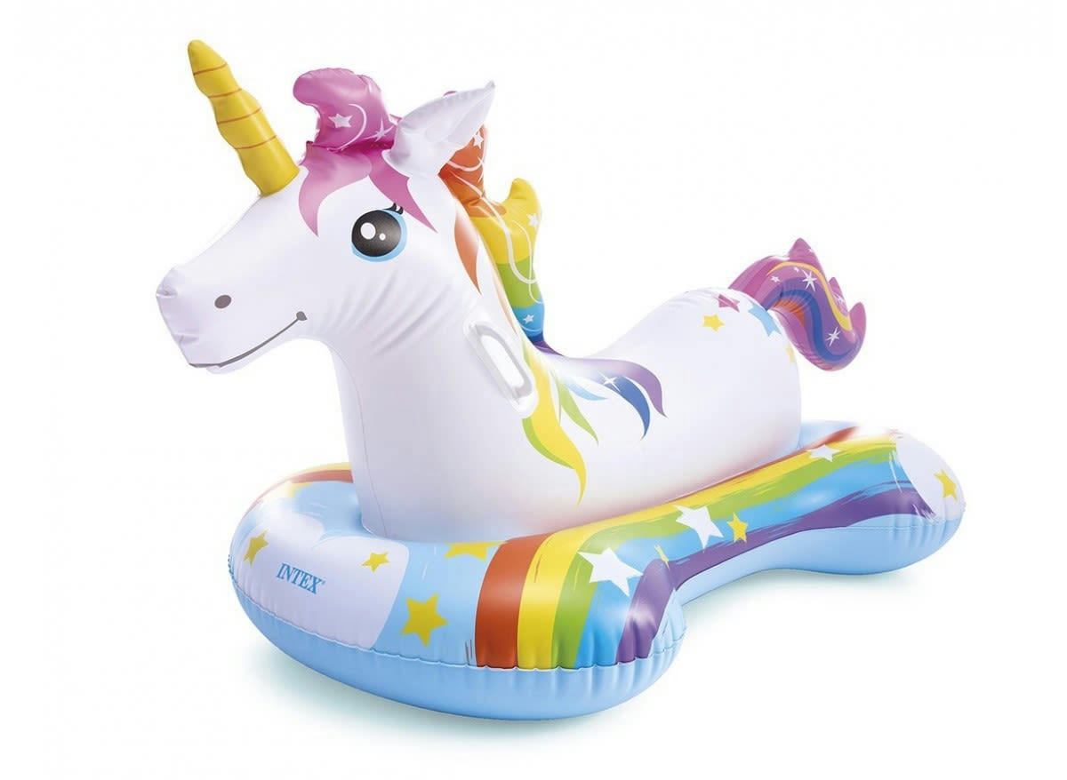 - Licorne gonflable avec matelas à chevaucher en vinyle