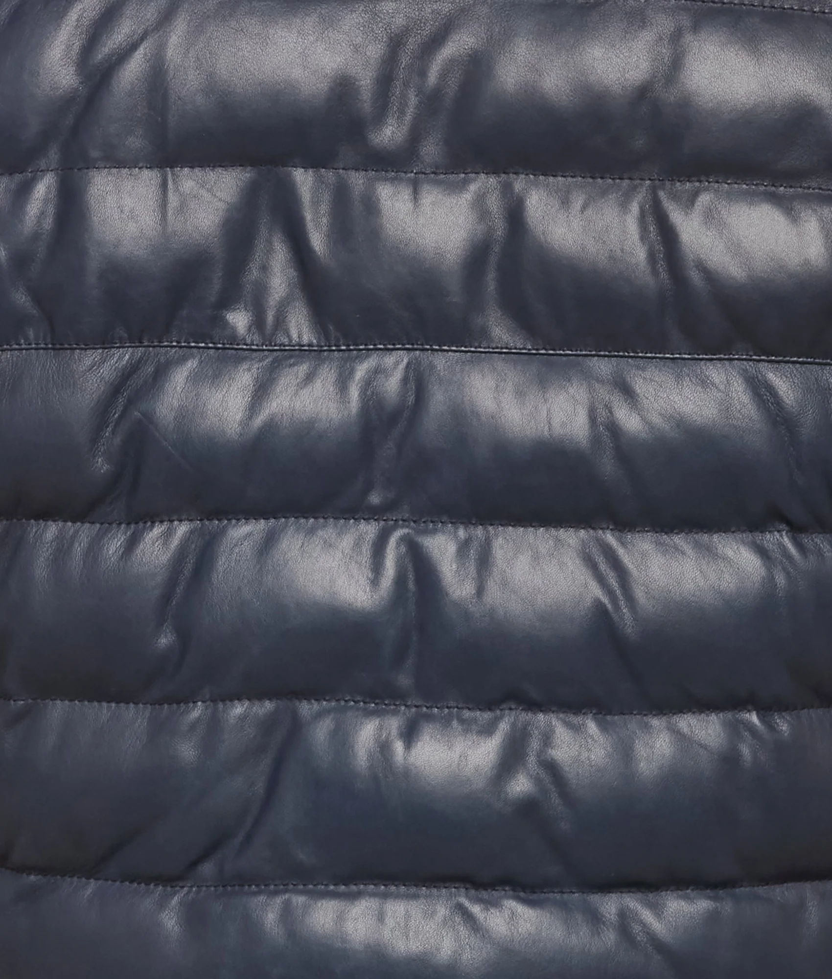 Men's Leather Puffer Vest - Navy