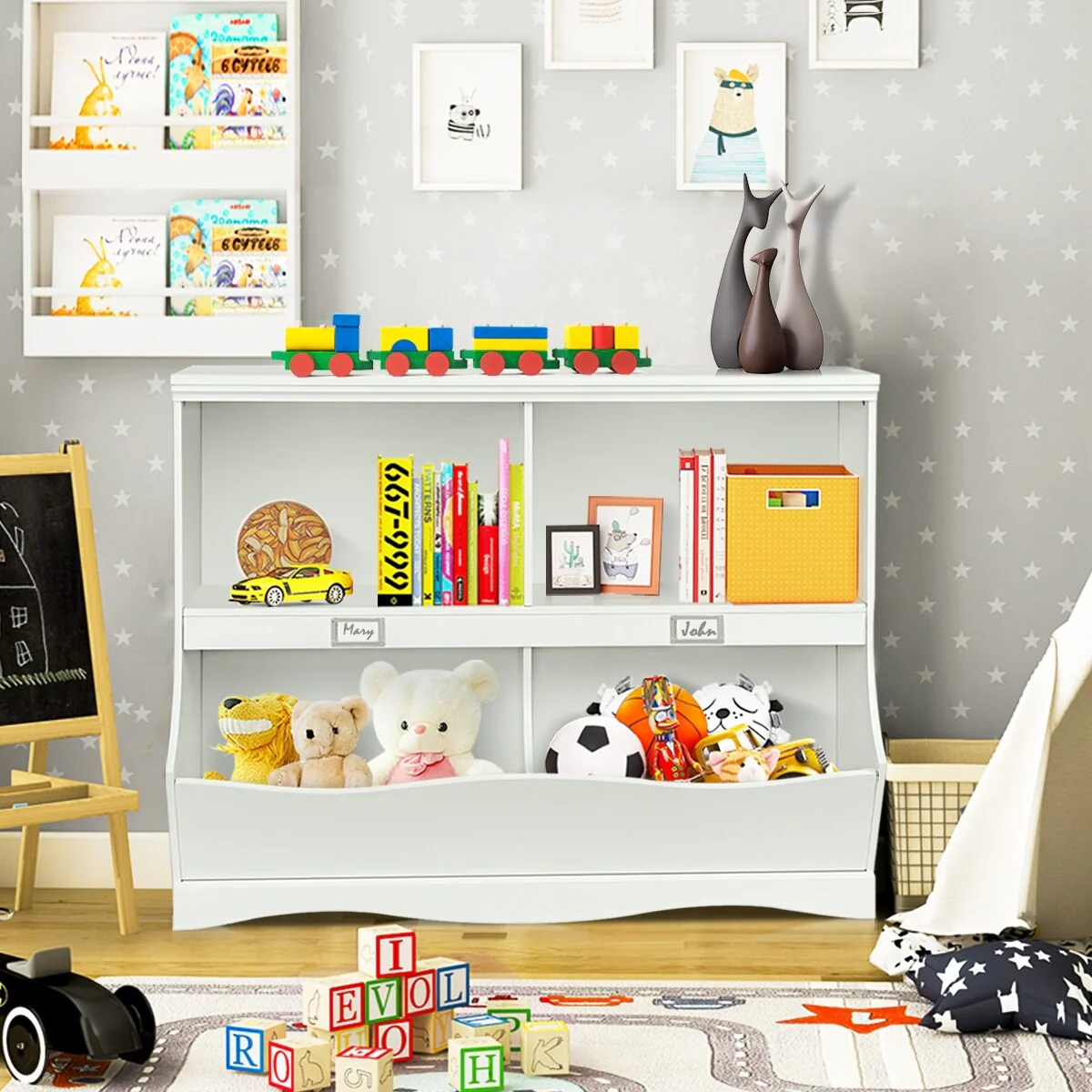 Costway Kids Storage Unit Bookshelf Bookcase Toy Organizer Bookshelf
