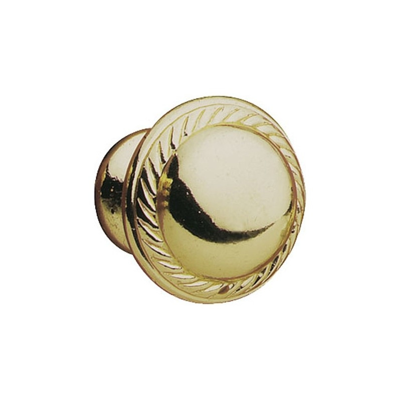 Bouton avec contour torsadé en zamac doré Ø 25 mm LINEA BERTOMANI