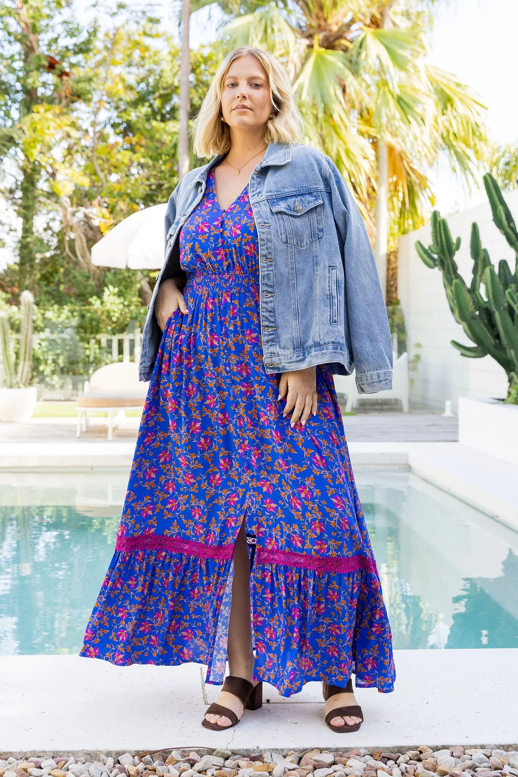 Stace Maxi Dress in Winter Blooms