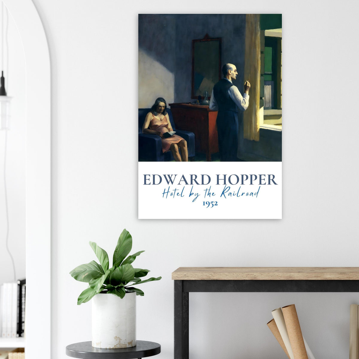 Artfulprints Poster Edward Hopper - Hotel by the railroad  - 70x100 cm - Meerkleurig