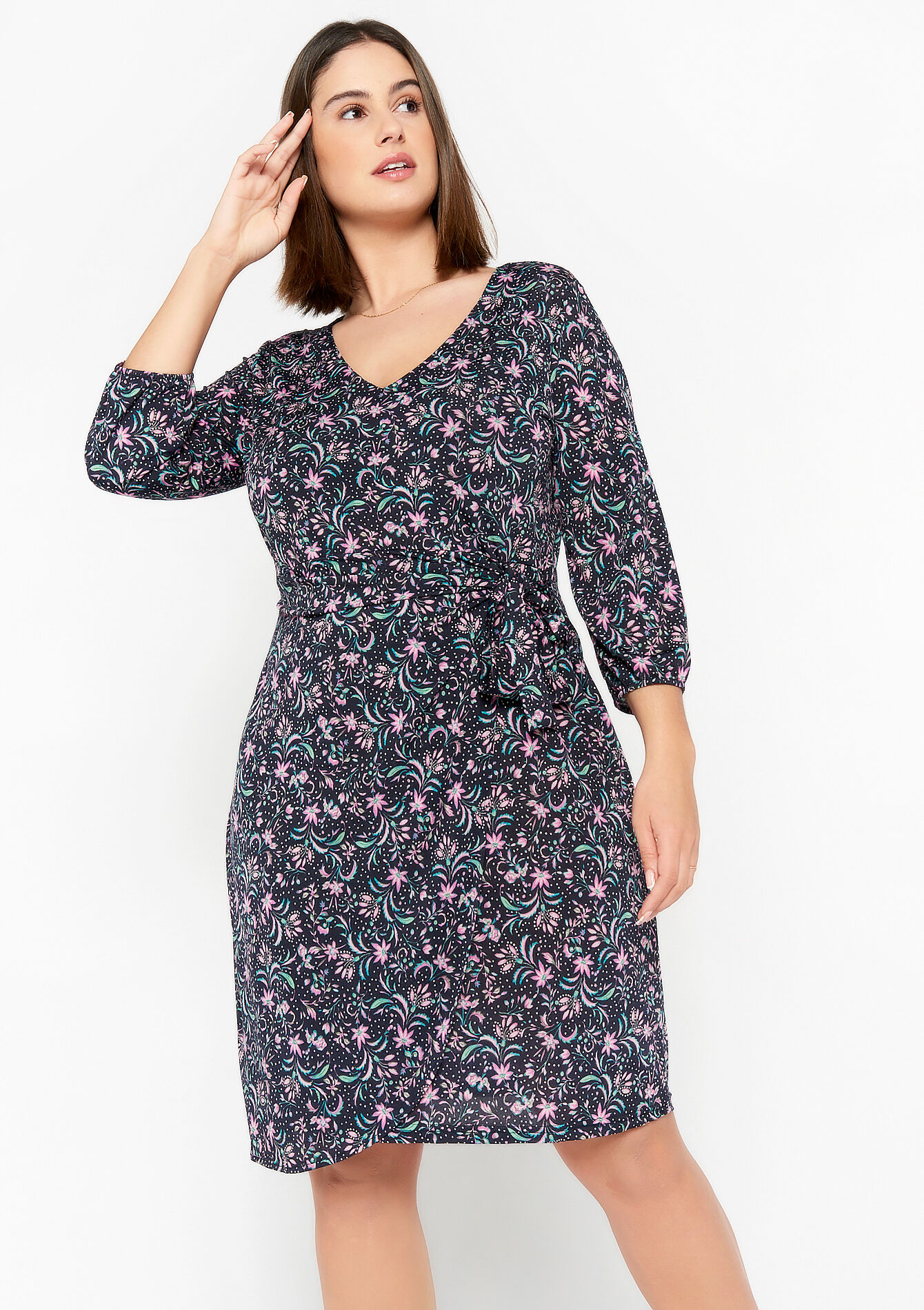 Wikkeljurk met bloemenprint