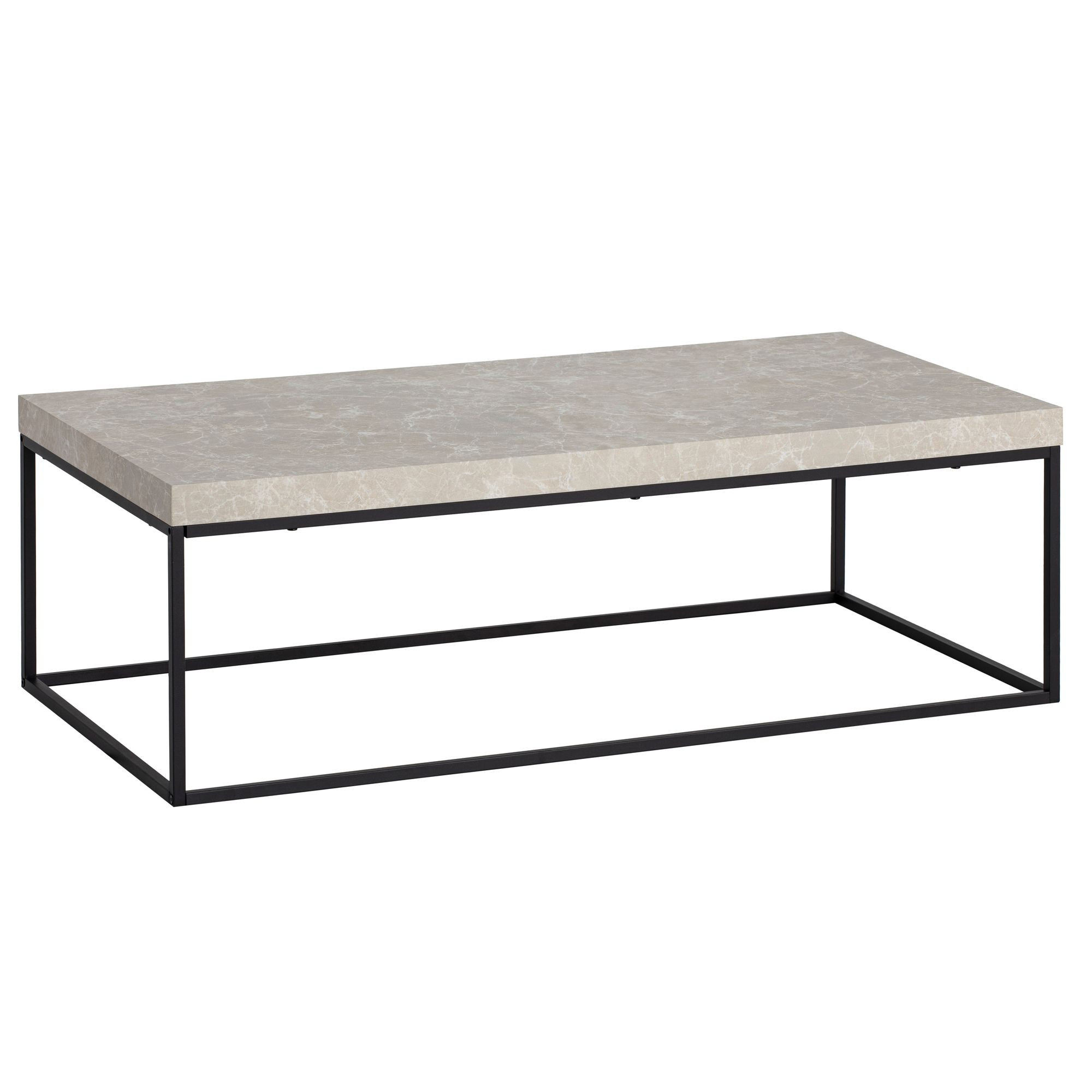 Stolik Kawowy 120x60 cm Metal Nogi Nowoczesny Duży Stół do Salonu
