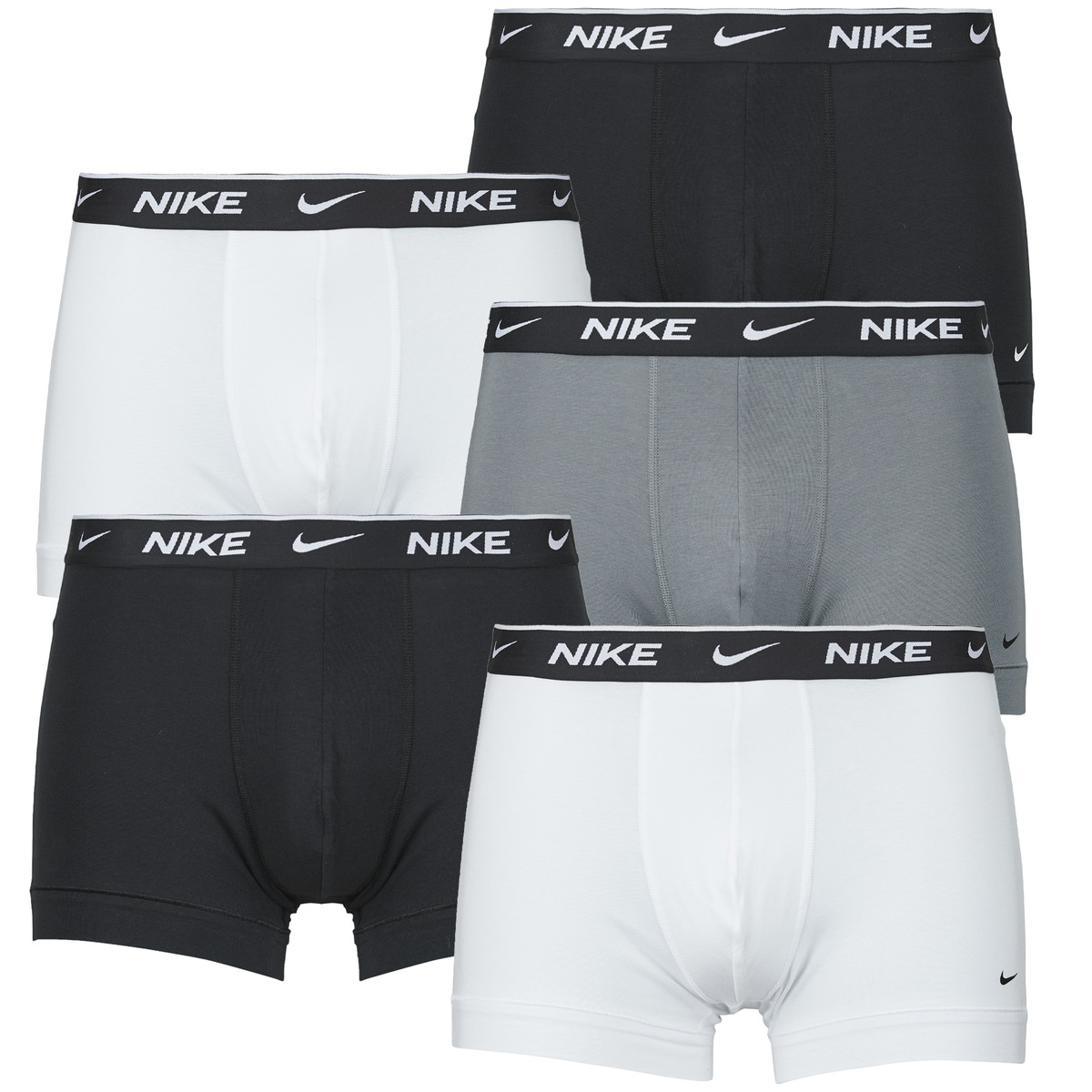 Nike - COTTON TRUNK X5 - Black / White / Grey