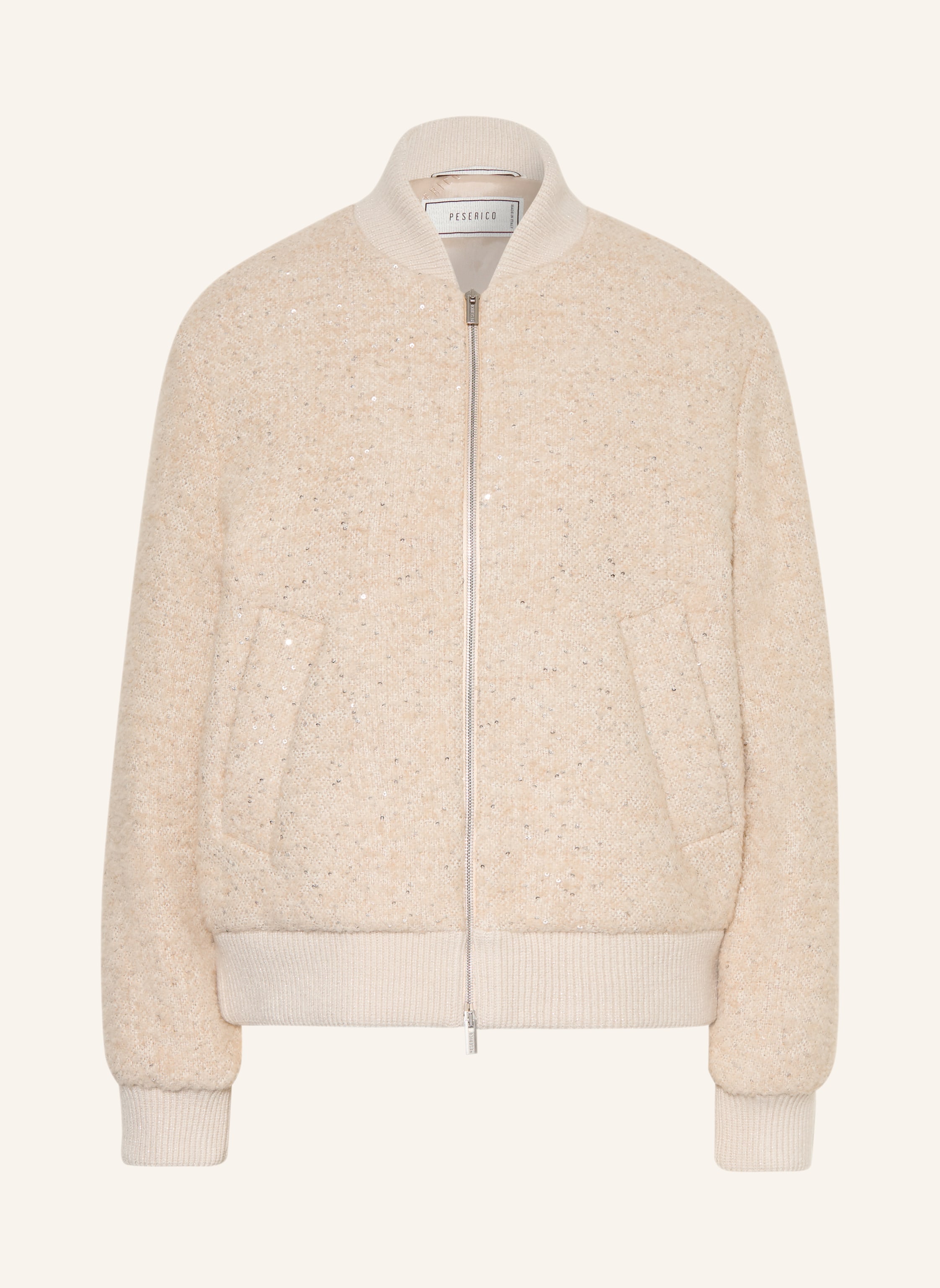 PESERICO Bouclé-Blouson mit Seide und Pailletten