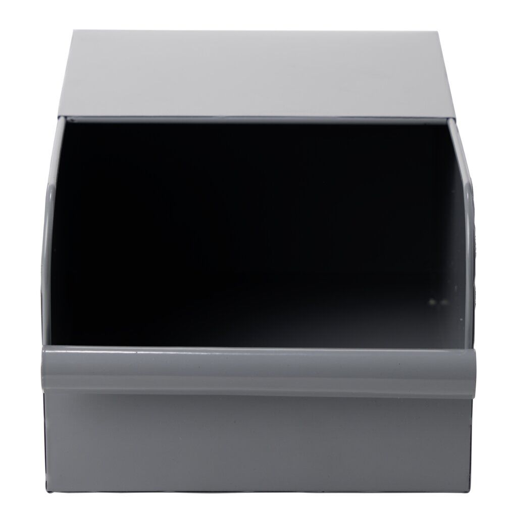 Bac de rangement en métal gris - L17,5 x l25 x H12,5 cm