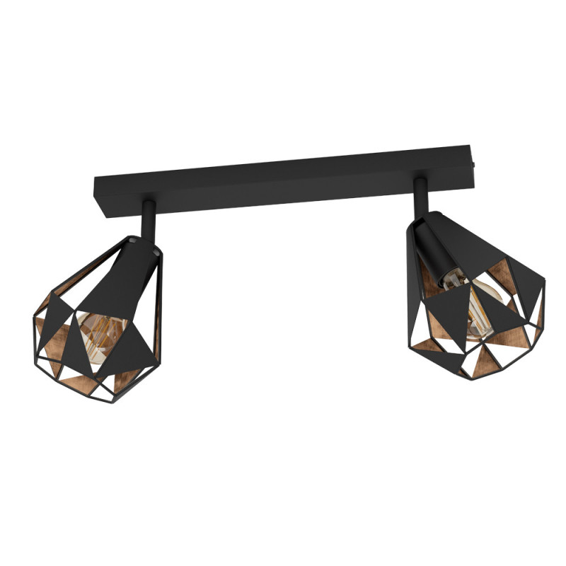Spot Carlton 7 noir et cuivre E27 2 x 40 W EGLO