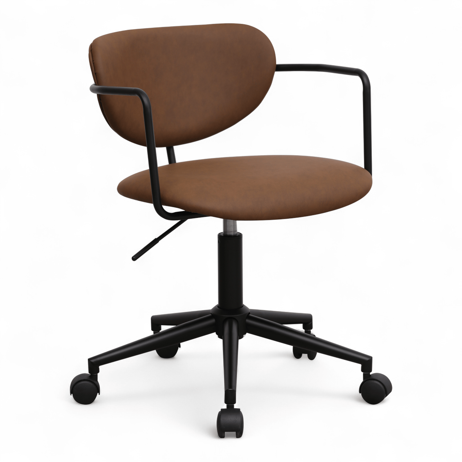 Furnhouse bureaustoel Lido - Donkerbruin - Kunstleer - 57x54x71