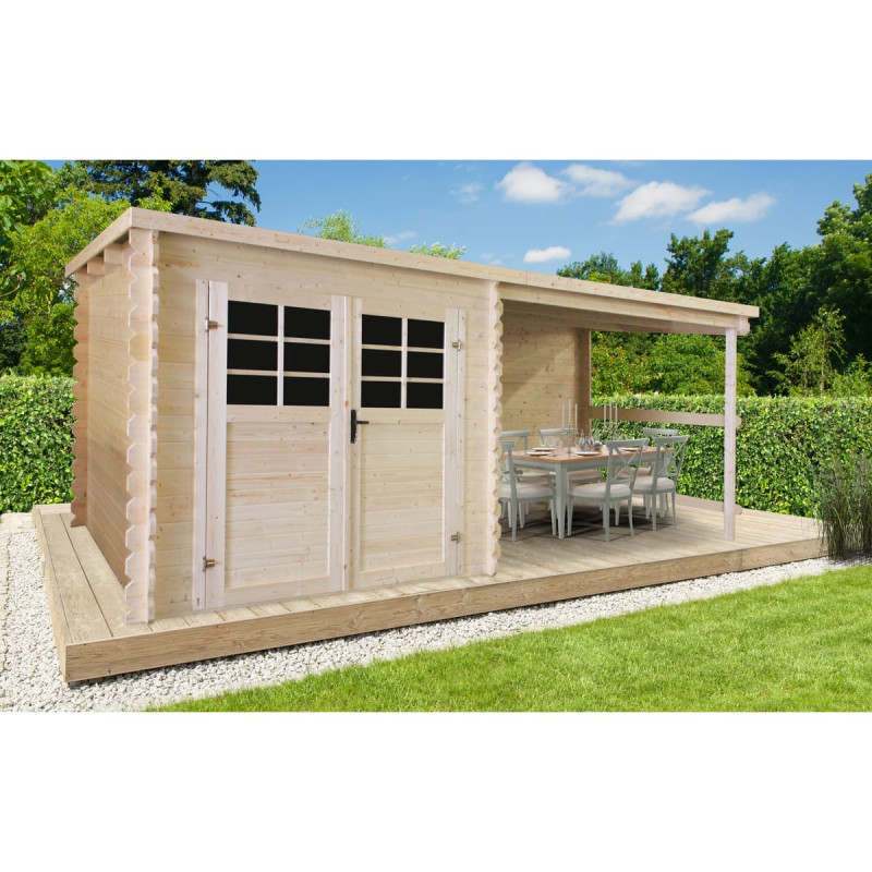 Abri de jardin en bois Moderne 28 mm 2,38 x 2,38   3 m SOLID