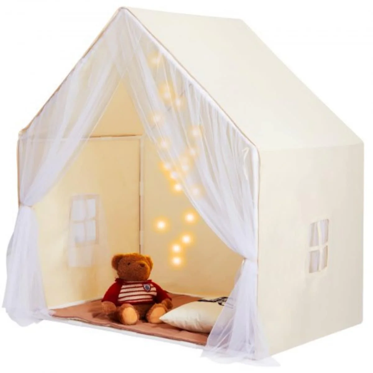 Yurt Style Kids Tent with Floor Mat and Light for Toddlers - 52 x 36.2 x 60.2 in