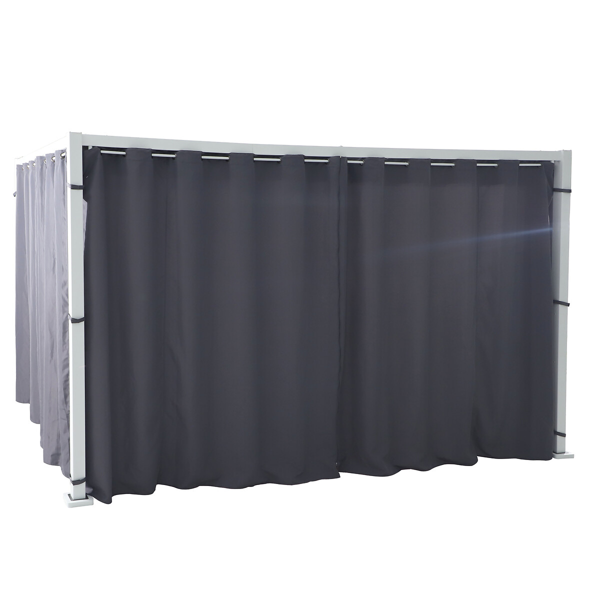 Conjunto de cortina e trlho para pérgola ZLYA cinza escuro 2,18m