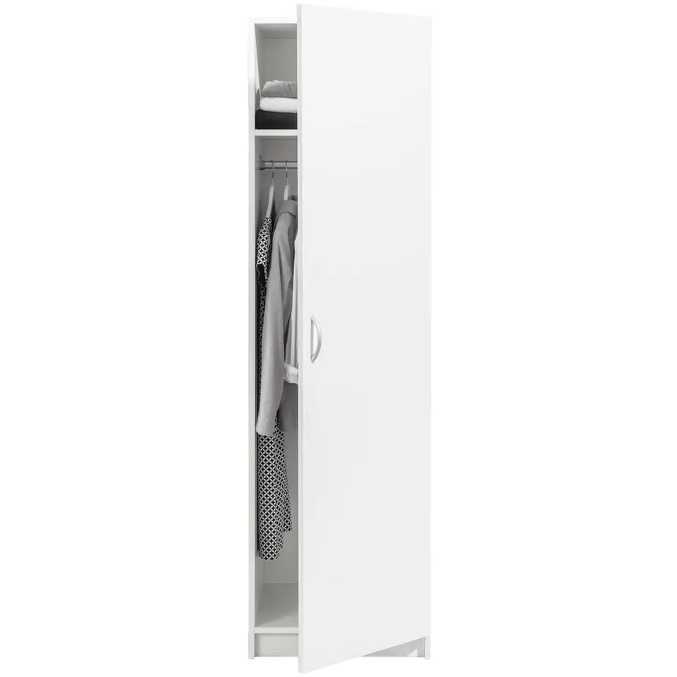 Kledingkast Varia 1-deurs - wit - 175x49x50 cm