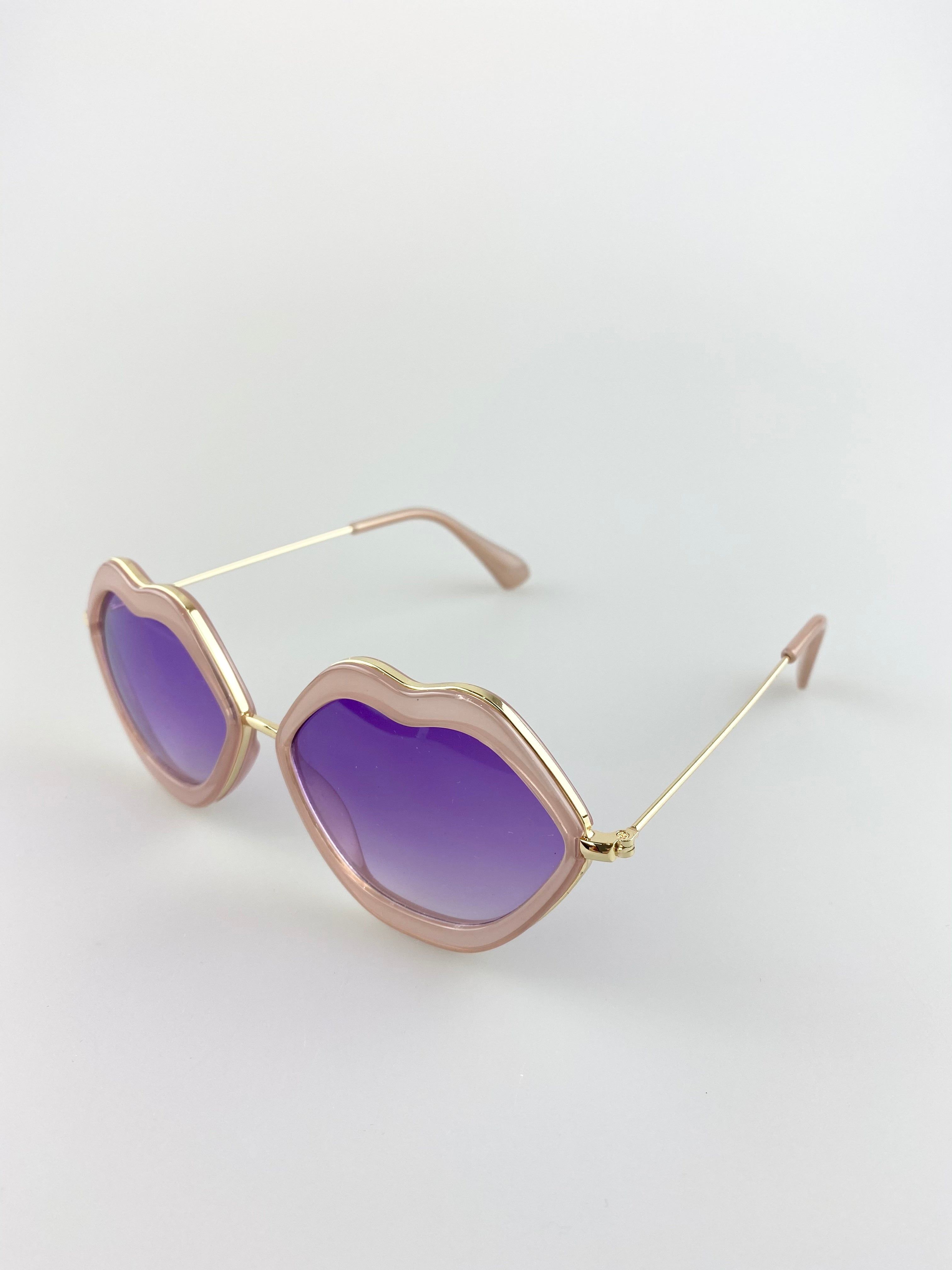 SVNX Purple Ombre Lense Lips Sunglasses