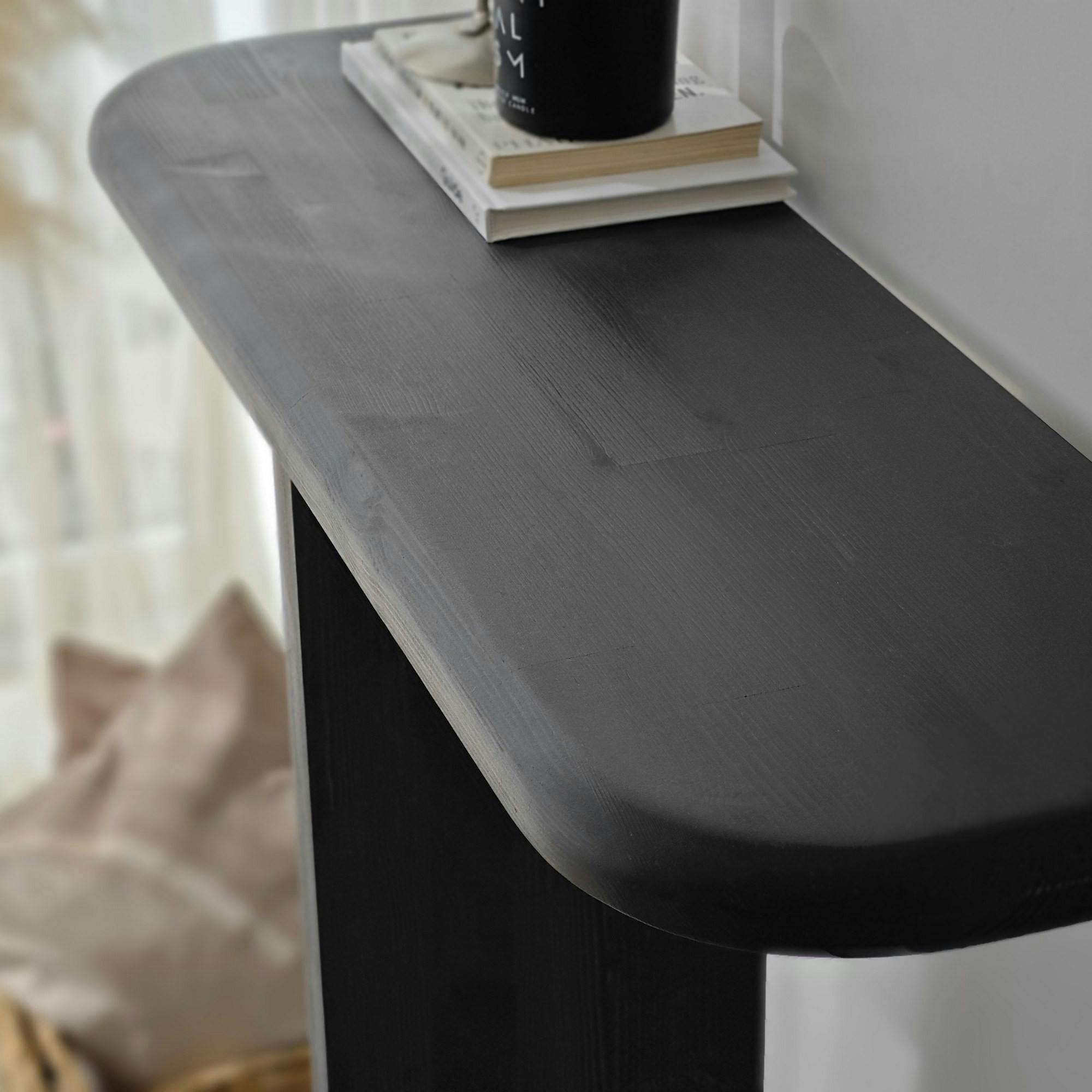 Console d'entrée design en bois grisé SITIA