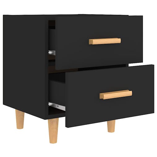 NNEVL Bed Cabinets 2 pcs Black 40x35x47.5 cm