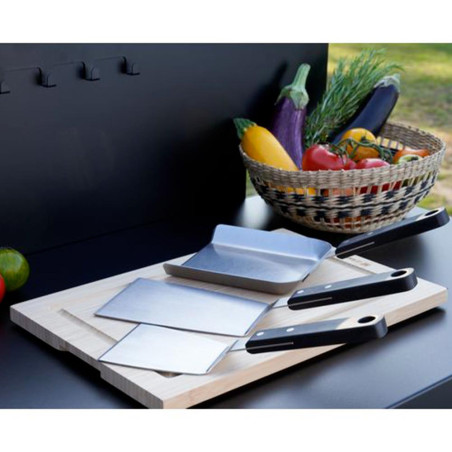 Maxi spatule plancha à rebords en inox - Le Marquier
