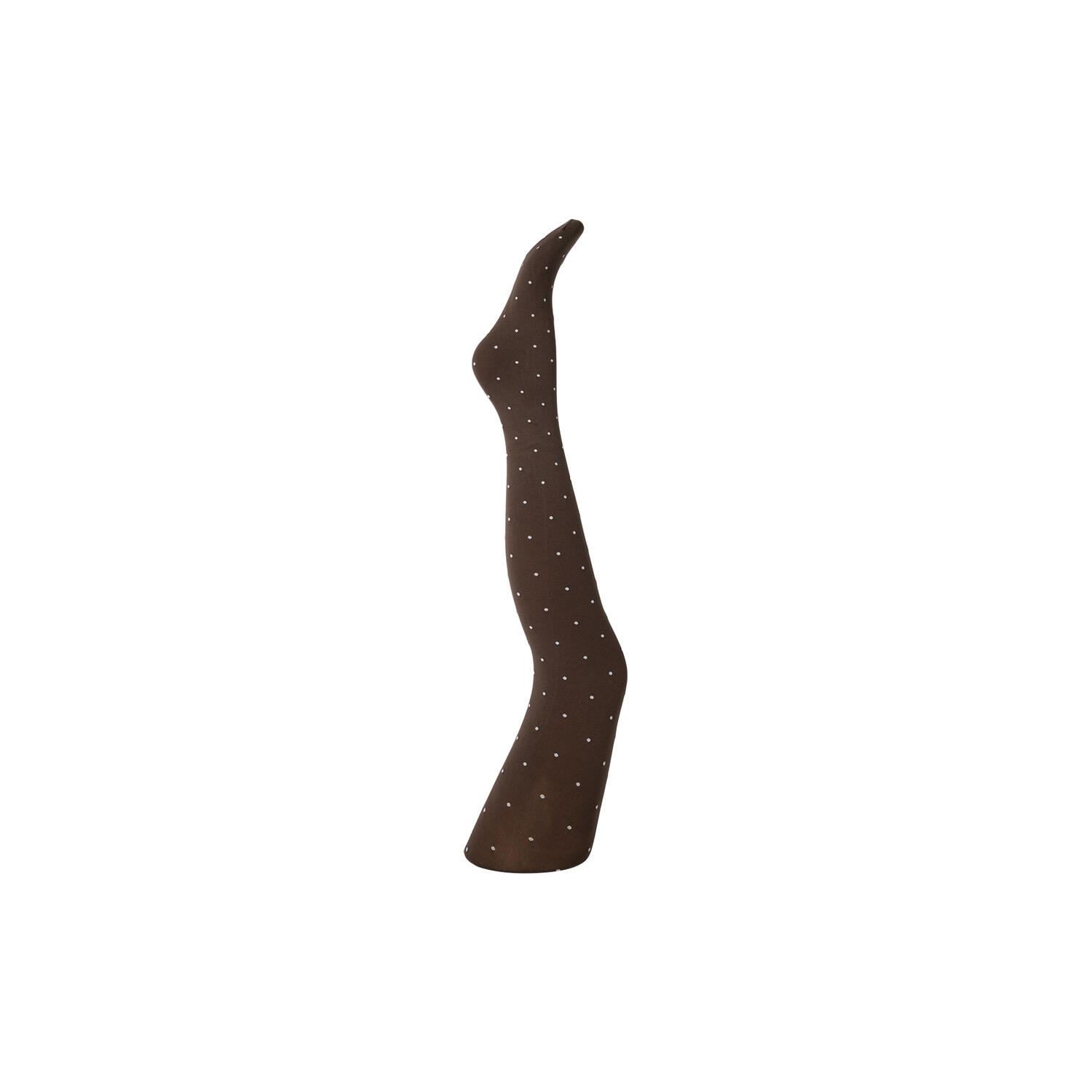 Agnes brown dot tights, dark brown w. off white dots