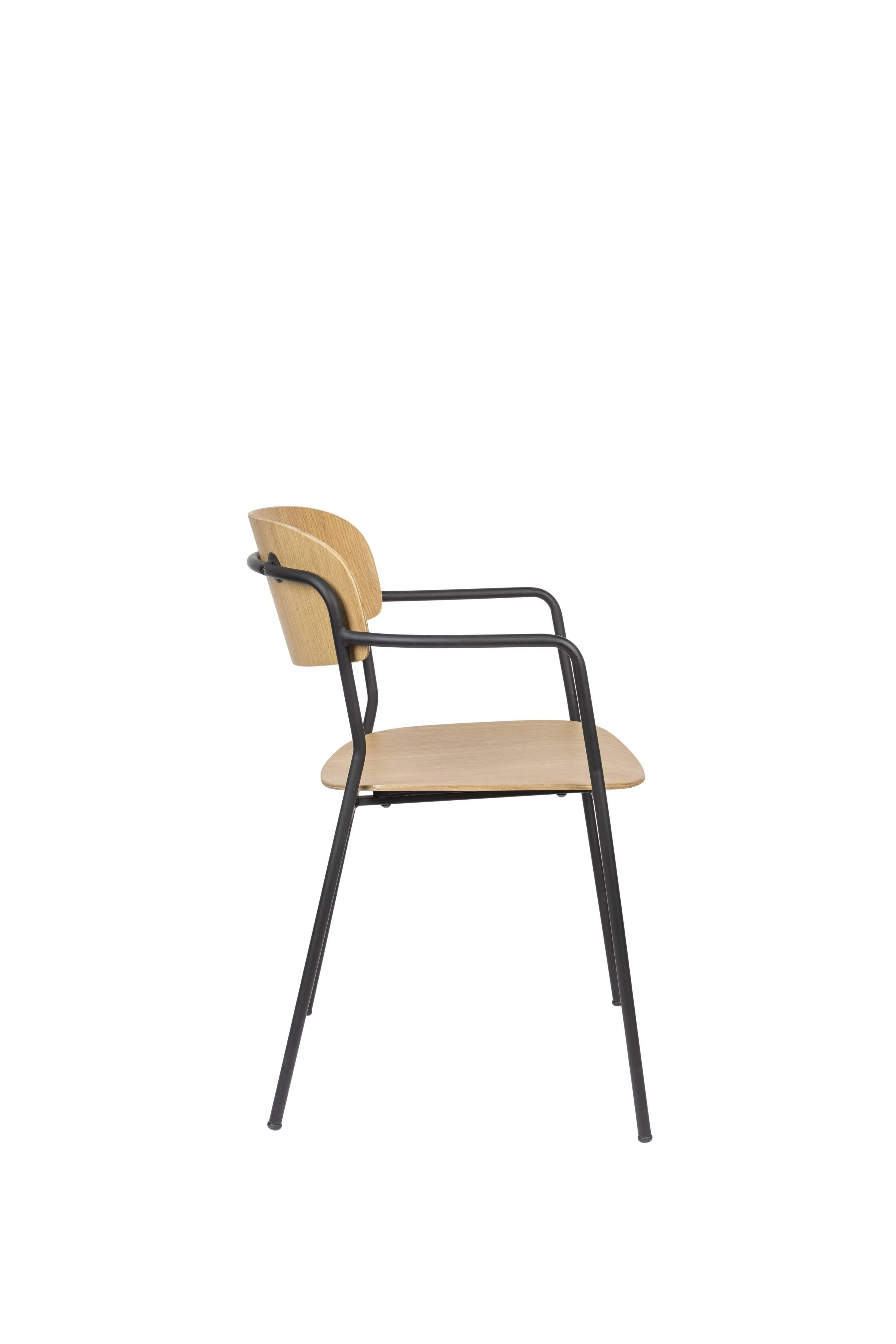 Set van 2 eetkamerstoelen Alina wood met armleuning