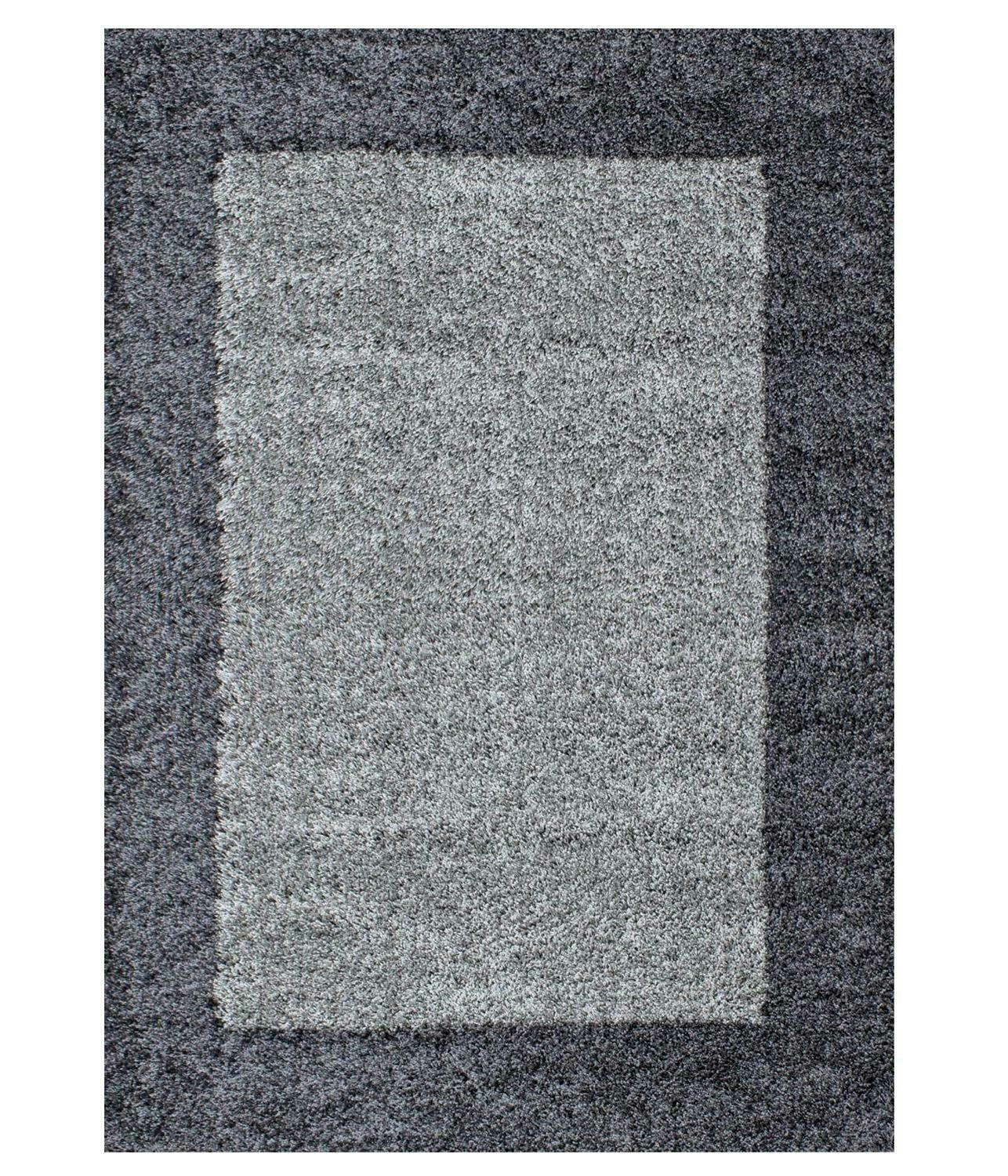 SHAGGY - Tapis à bordures gris 200x290cm