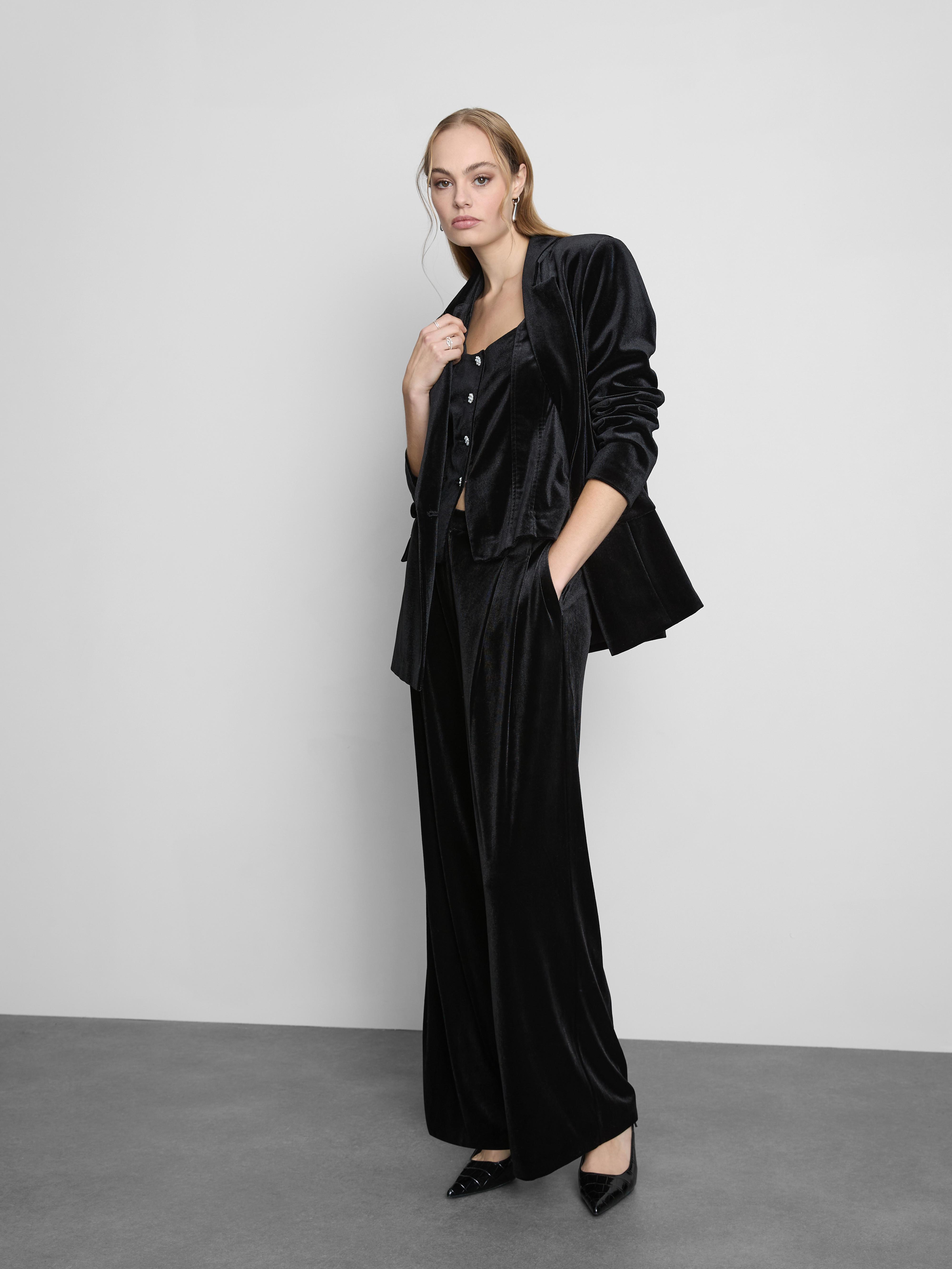 Double Breasted Velvet Blazer