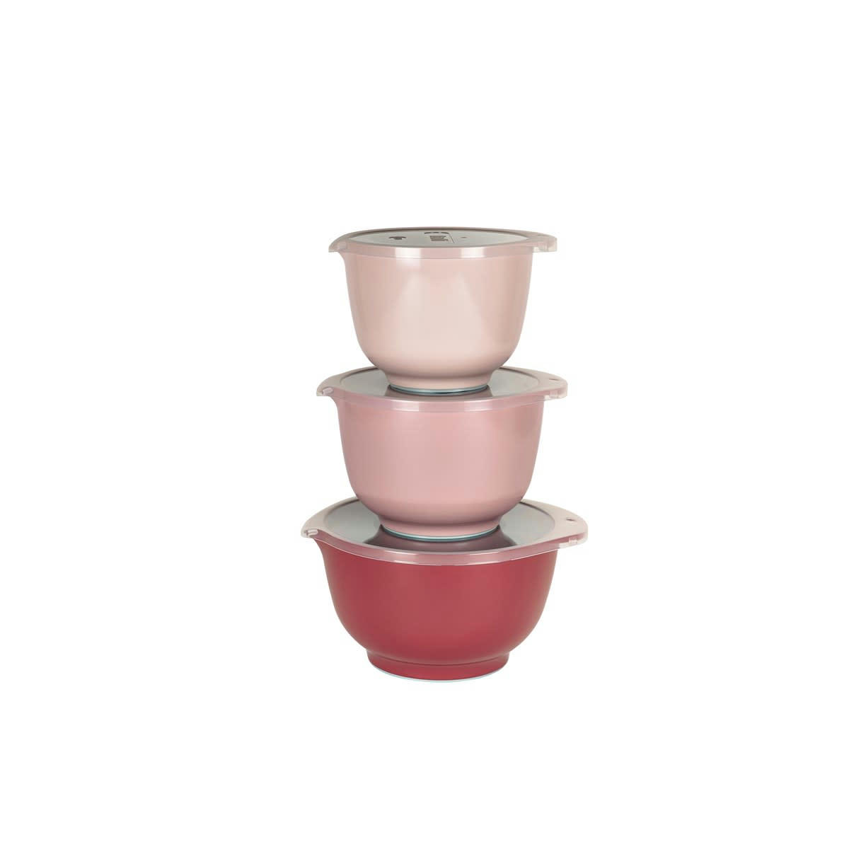 MARGRETHE - Ensemble saladiers en plastique rose - Lot de 3