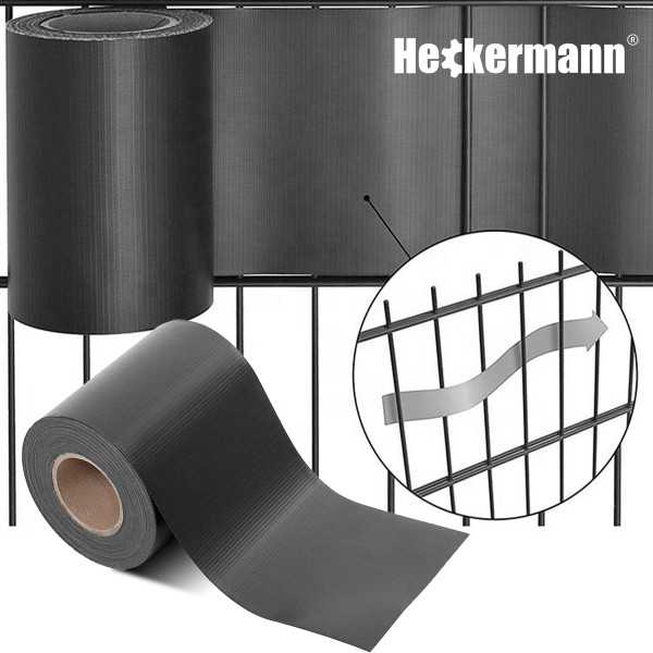 Taśma ogrodzeniowa 19cm x 50m Heckermann - Ciemnoszara