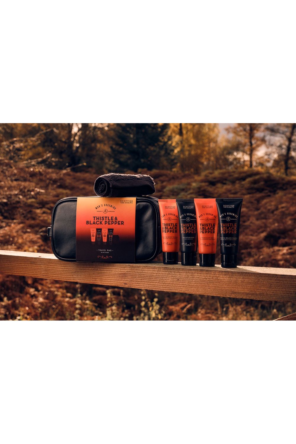 Scottish Fine Soaps Travel Bag (4x75ml Tubes, 1xWash Cloth)