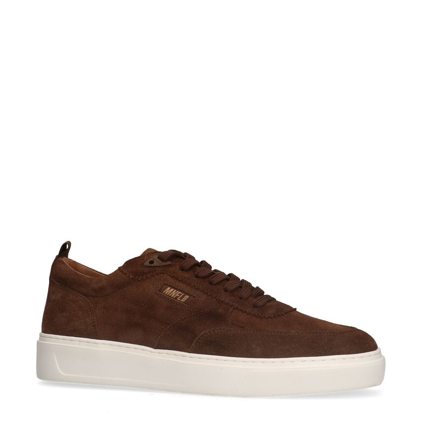 Manfield Bruine suède sneakers