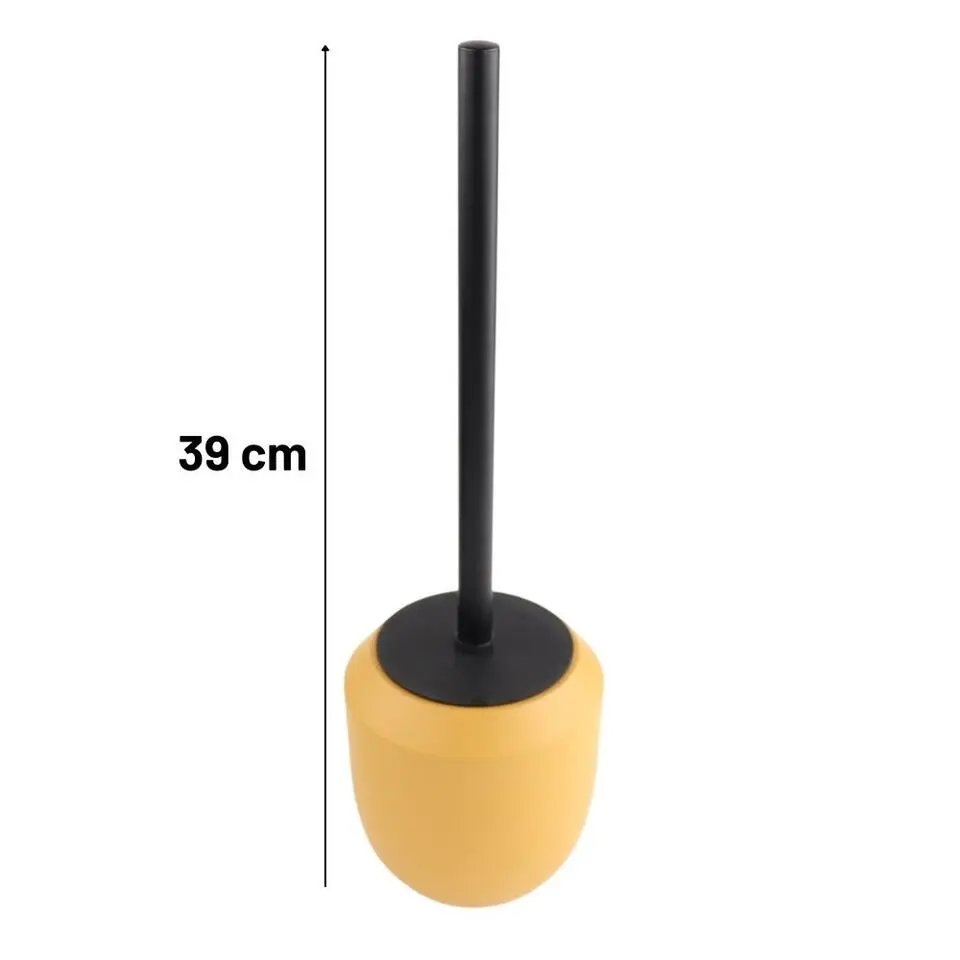 Orange85 Toiletborstel met houder Wc borstel Geel 12x12x39 cm Aardewerk