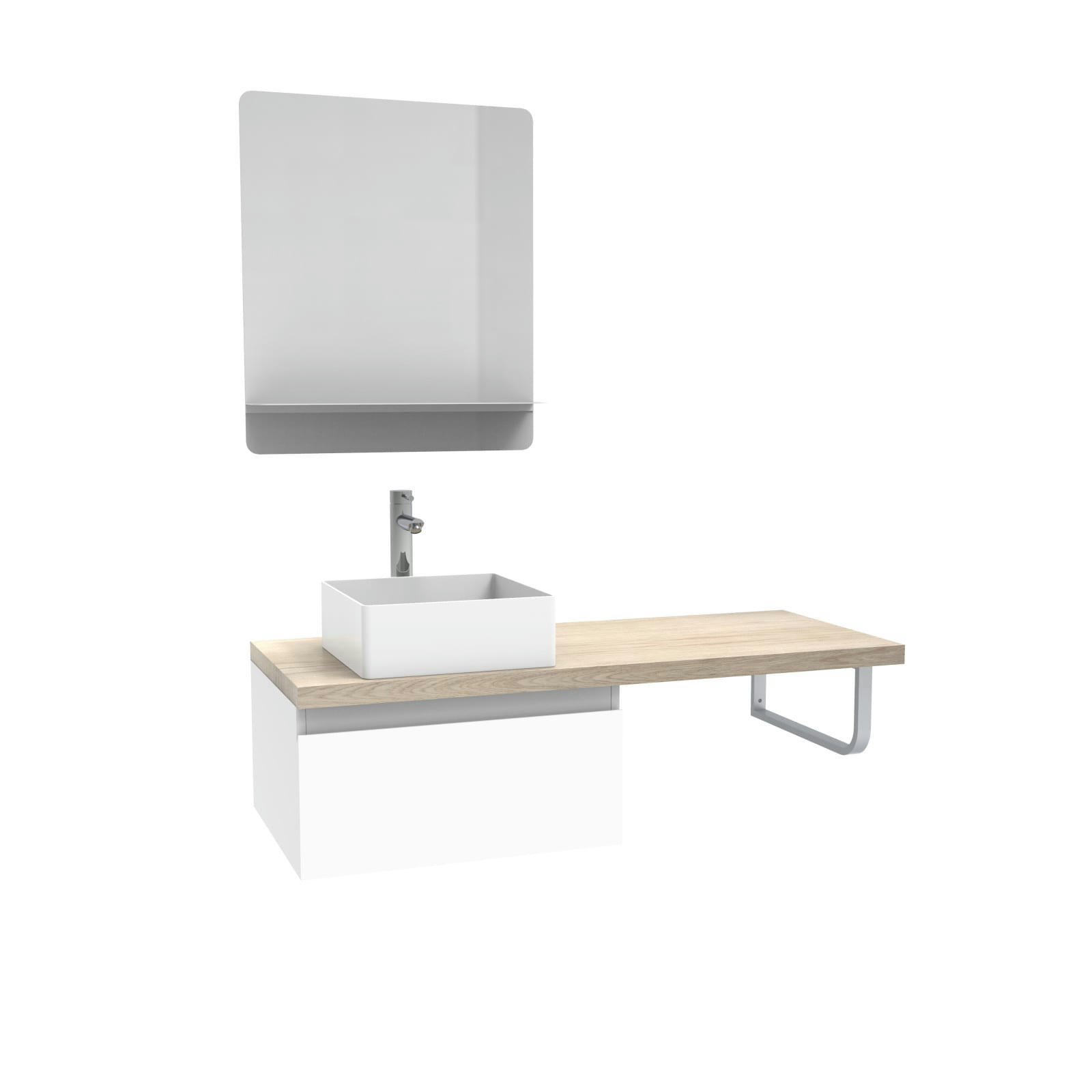 WILL - Meuble de salle de bain suspendu avec vasque et miroir WILL