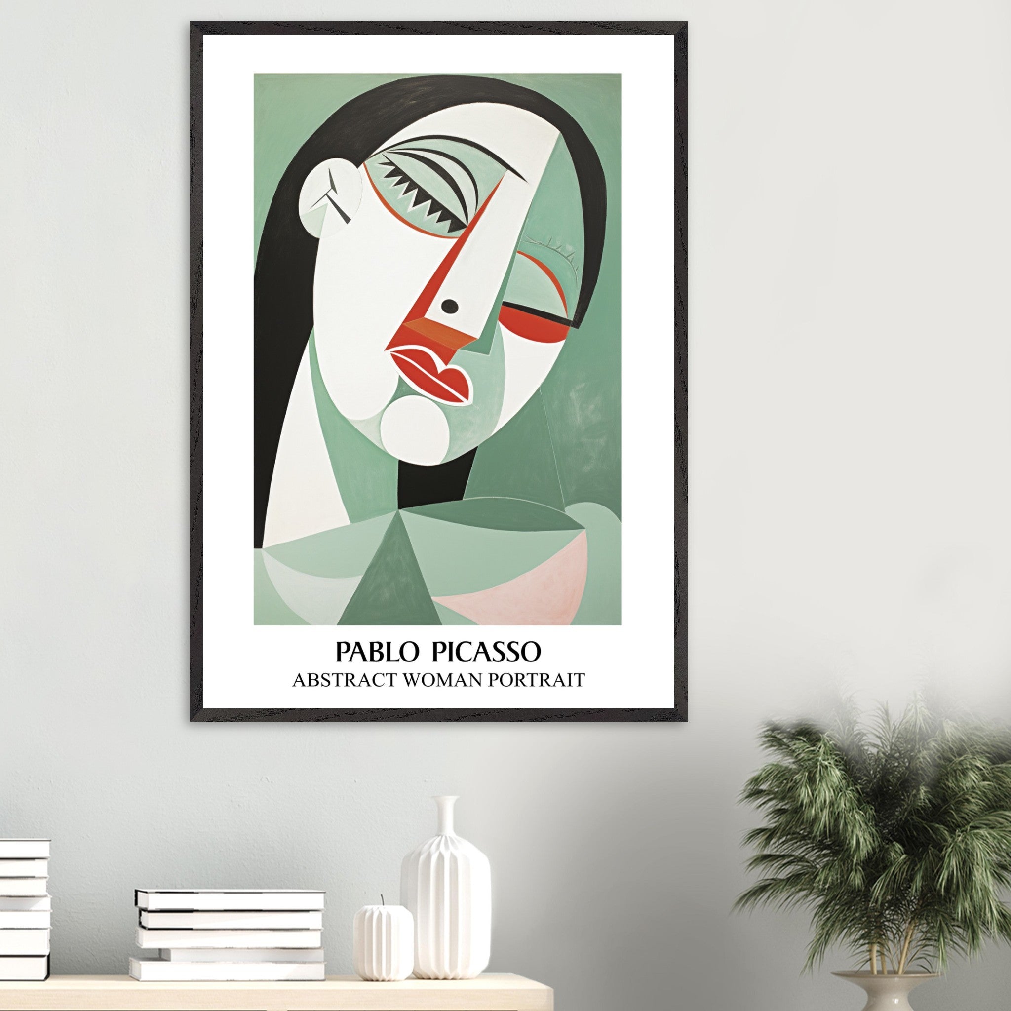 Artfulprints Poster Pablo Picasso - Abstract woman portrait  - 70x100 cm - Groen