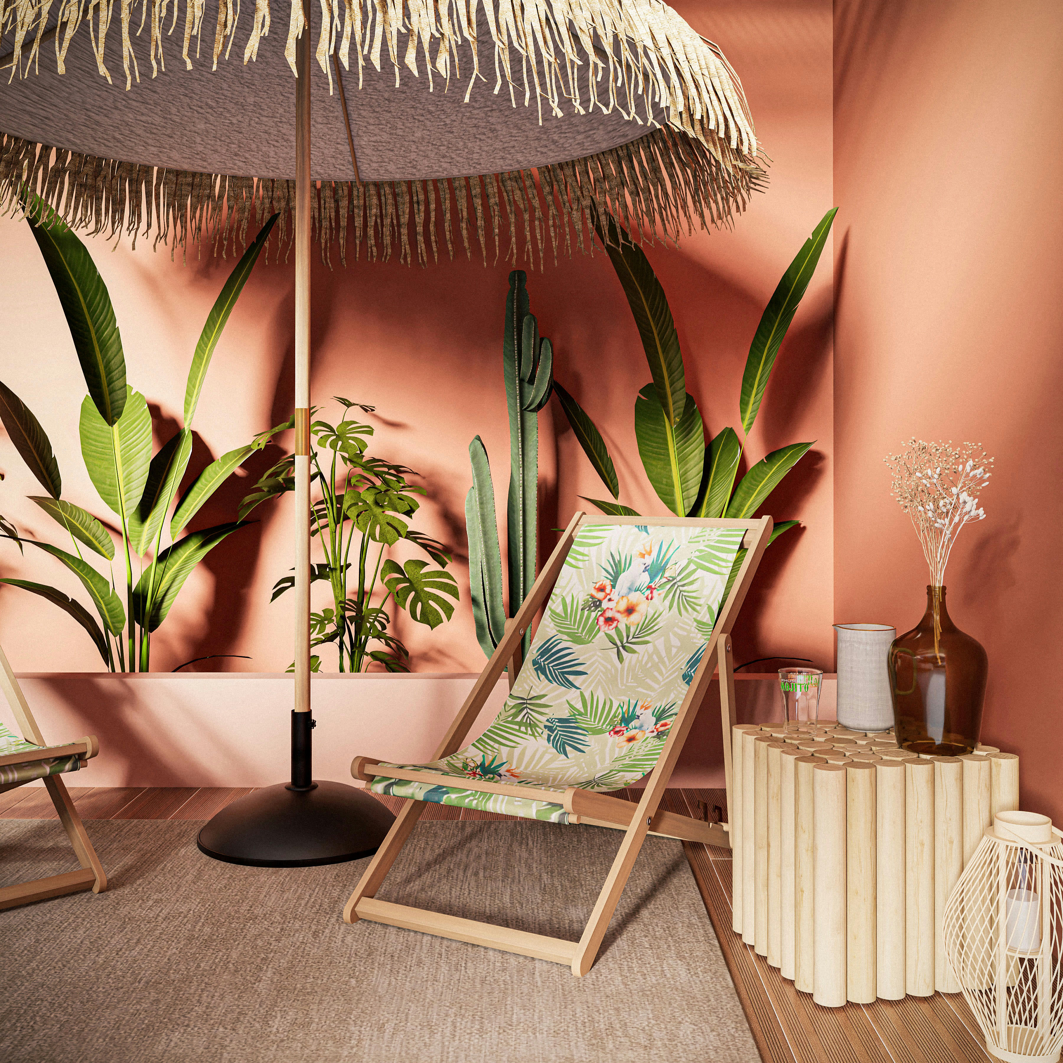 RAVINALA SAKA  - Plante artificielle en pot tressé