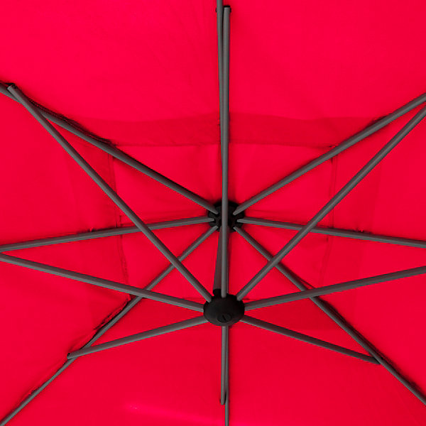 Parasol déporté rond Manoa grenade 2.5X2.5m Hespéride