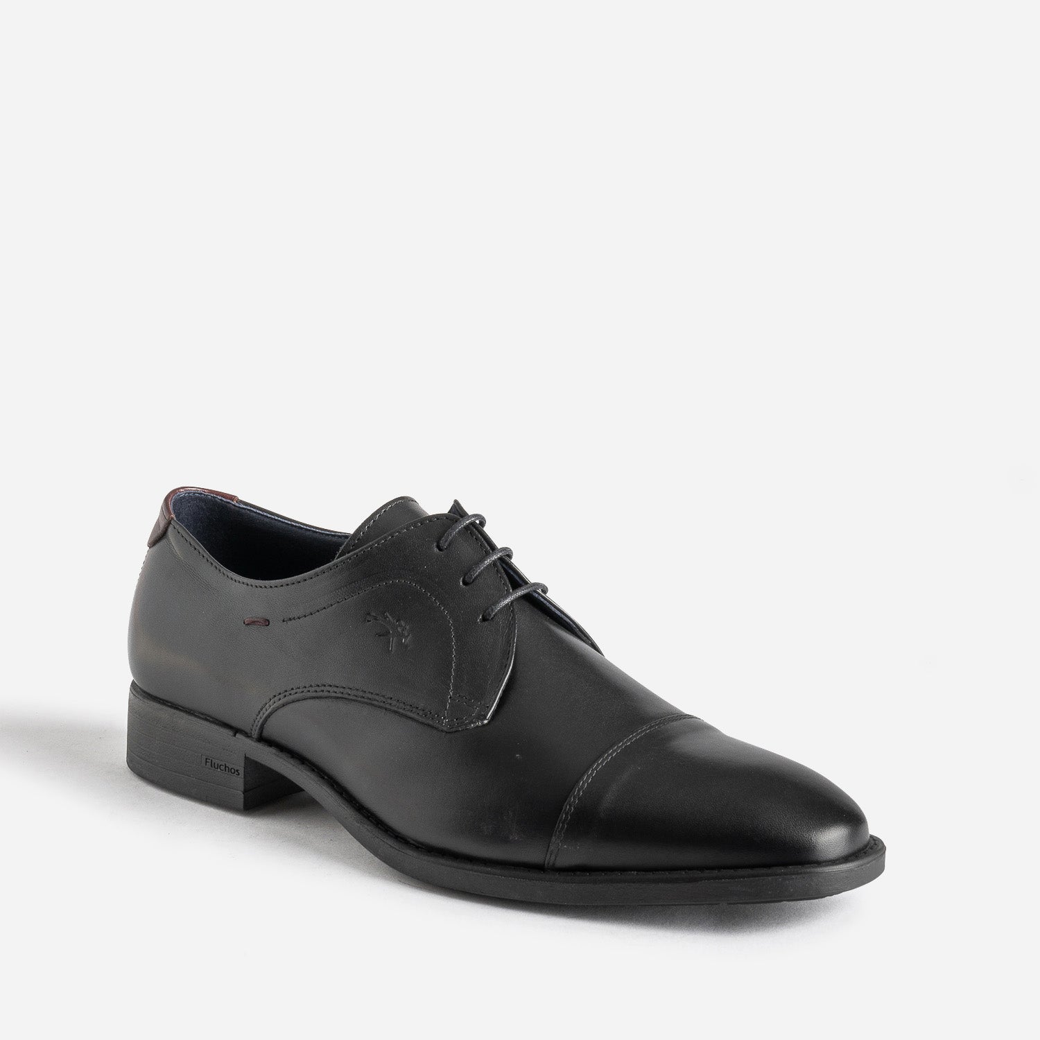 Derby FLUCHOS noir cuir bout droit