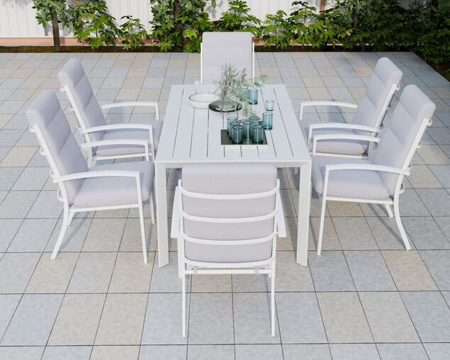 Jette 6 Seater Dining Setting Bundle - Bone