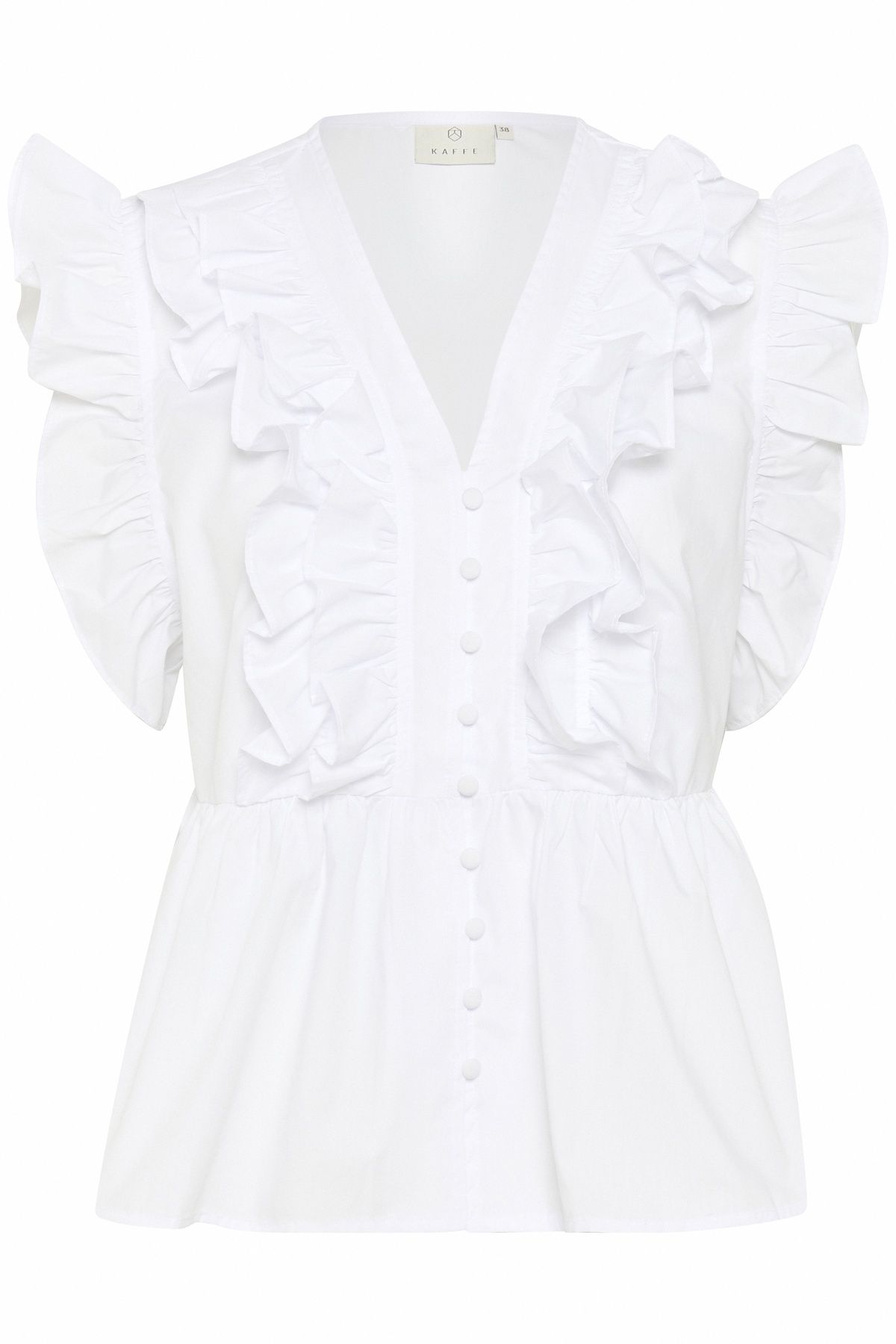 Kaffe KAgerid V-Neck Flounce Top